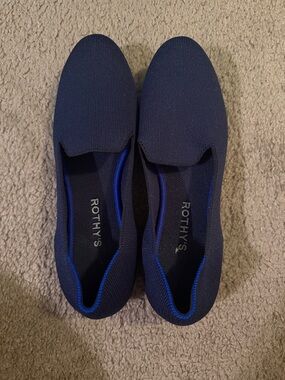 Rothy's Navy Knit Slip-On Loafers